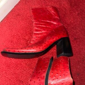 Elegant Red Heeled Boots